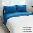 thumbnail image 6 of Marquess 4 Pieces Microfiber Flannel Sheet Set, Full Size Navy Blue Color, 6 of 7