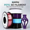 thumbnail image 5 of Epelay PETG 3D Printer Filament, Purple & White & Clear & Red, 4 × 1kg Spools, 1.75mm, Compatible with Most FDM Printers, 5 of 8