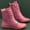 Hot Pink, variant on Dpityserensio Women Mid-tube Boots Ladies Fashion Vintage Style Solid Zipper Flat Shoes Ankle Short Boots Summer Hot Pink 9.5(43)