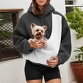 thumbnail image 2 of CFXNMZGR Pet Pouch Hoodie for Women Dog Cat Carrier Sweatshirt with Animal Holder Pouch Long Sleeve Fleece Pullover (Black,M), 2 of 7