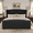 Black, variant on Merluxy California King Size Platform Bed Frame, Velvet Upholstered Bed with Deep Button Tufted & Nailhead Trim Wingback Headboard, Grey