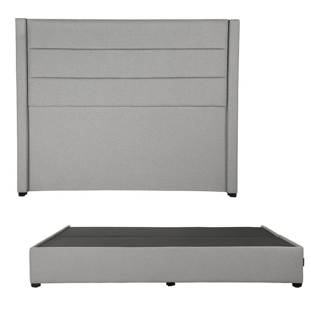 Box Base cama King Size + Cabecera Lugo Gris