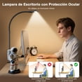 thumbnail image 4 of Lampara de Escritorio LED con Remoto, 1800LM Luz Escritorio Ultra Ancha, 5 Temperaturas Color(3200K-6500K), 5 Niveles de Brillo, 6 Modos Inteligentes, L&aacute;mpara con Pinza para Oficina en Casa, 4 of 7