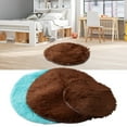 thumbnail image 5 of ZHIMAO 1pc Blended Plush Rug Solid Round Anti-Slip Carpet Bathroom Floor Mat Soft And Warm Skin-friendly Shaggy Rug Household Supplies Brown 40CM, 5 of 9