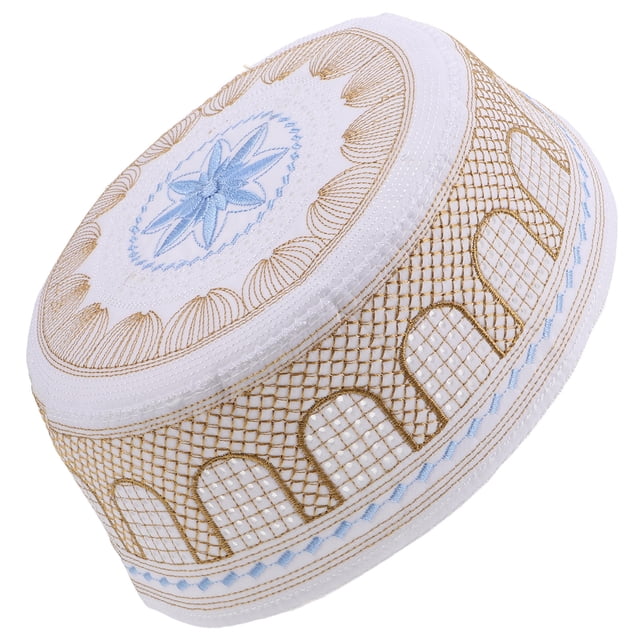 SHOWERORO Multi Color Embroidered Adjustable Bandana Cap for Men's Lightweight Polyester Cotton Ideal for Prayer and Festivals