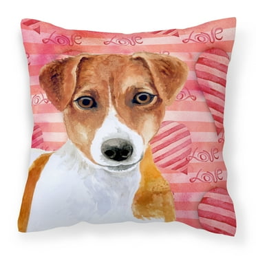 Love Design with Dog Fabric Decorative Pillow
