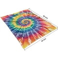 thumbnail image 4 of Colorful Rainbow Tie Dye Spiral Pattern Blanket,Comfortable Soft Flannel Throw Blanket,All Season,Warm Lightweight Blankets for Sofa Bed Couch Living Room Chair,60"x80", 4 of 4