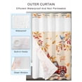 thumbnail image 2 of No Hook Cloth Fabric Shower Curtain with Snap in Liner, Fall Pumpkins Waterproof Shower Curtains Set with See Through Top Window, Thannksgiving Truck Retro Leaves Rustic Bath Curtains Shower 36"x72", 2 of 6