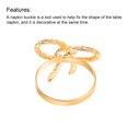 thumbnail image 4 of Unique Bargains Napkin Rings, 6 Pack 38mm ID Alloy Bow-knot Napkin Buckles, Gold Tone, 4 of 5