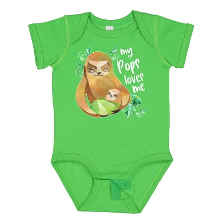

Inktastic My Pops Loves Me- Cute Sloth and Baby Boys or Girls Baby Bodysuit