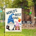 thumbnail image 2 of Happy Father''s Day Garden Flag 12x18 Double Sided for Dad, Burlap World''s Best Dad Gnome Garden Flags Banners Vertical for Daddy Papa Grandpa Father''s Day Outdoor Home Decor (ONLY FLAG), 2 of 6