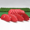 thumbnail image 2 of 12 Piezas Cubiertas De Hierro De Golf Gruesas Cubiertas De Cuero Sintético Gruesas De Golf Funda Protectora Se Adapta A Todas Las Marcas - Impermeable rojo Baoblaze Putter de golf en la cabeza, 2 of 5