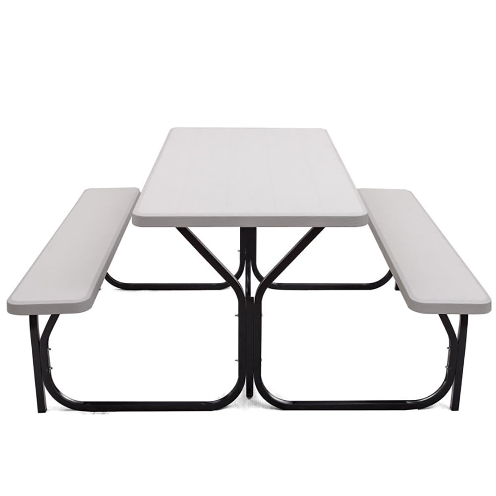Aimee Lii Picnic Table Bench Set for Outdoor Camping, Outdoor Patio Furniture Set, White Aimee Lii Picnic Table Bench Set for Outdoor Camping, Outdoor Patio Furniture Set, White