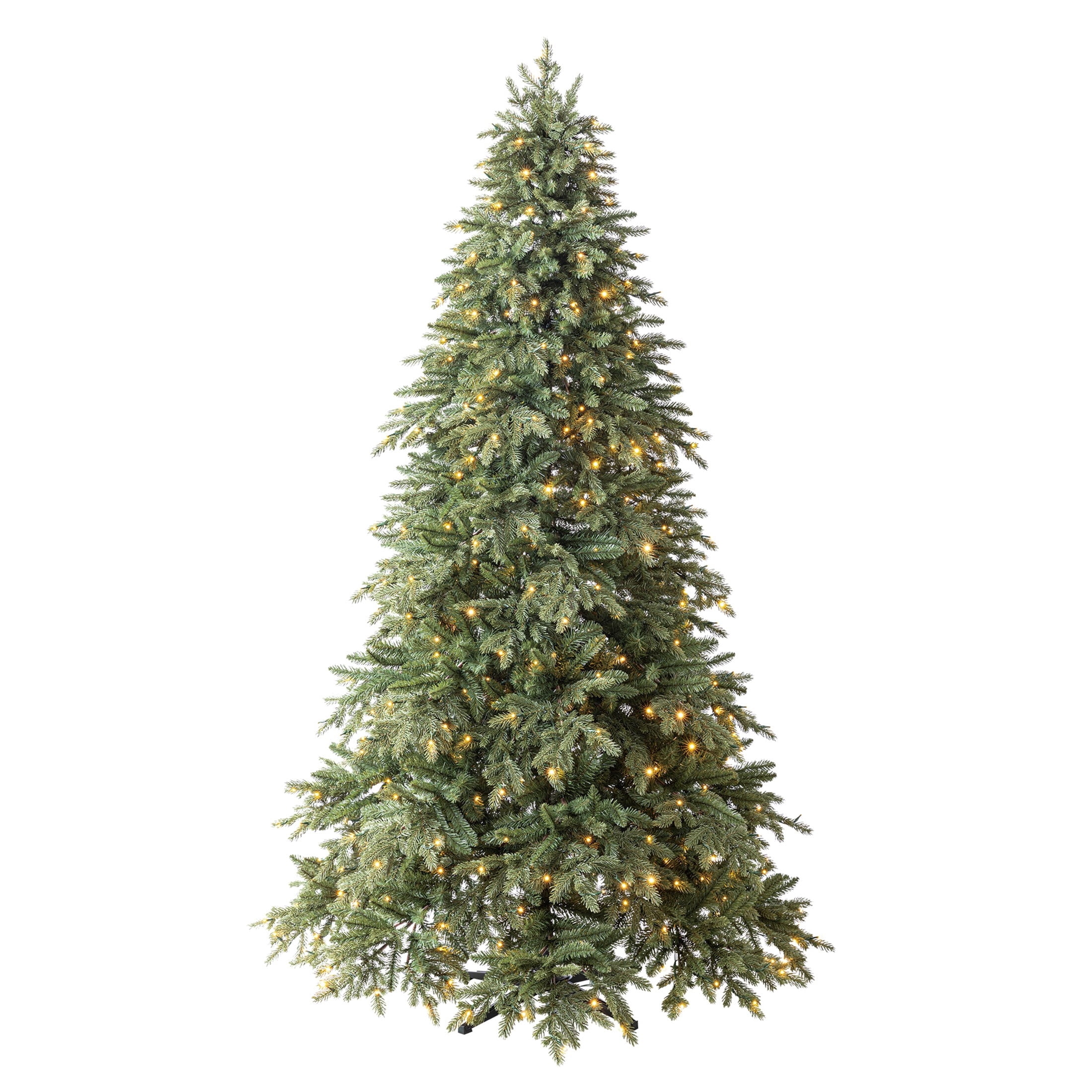 7.5' Pre-Lit Sharon Fir Green Artificial Christmas Tree with LumaDazzle Color-Changing Twinkle LED Lights, Quick Set, and Stand, by Holiday Time