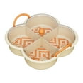 thumbnail image 4 of GUOOL Plateau d'Apéritif avec Couvercle Assiette de Service pour Gâteaux Biscuits Noix Poignée Orange, 4 of 9