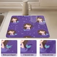 thumbnail image 4 of Dish Drying Mat Absorbent Dish Drainer Kitchen Counter 23.6x19.7inch Dish Drying Pad for Countertops Sinks Draining Racks Brown Hair Mermaid, 4 of 9