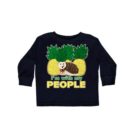 

Inktastic Pineapple Hedgehog I m With My People Gift Toddler Boy or Toddler Girl Long Sleeve T-Shirt