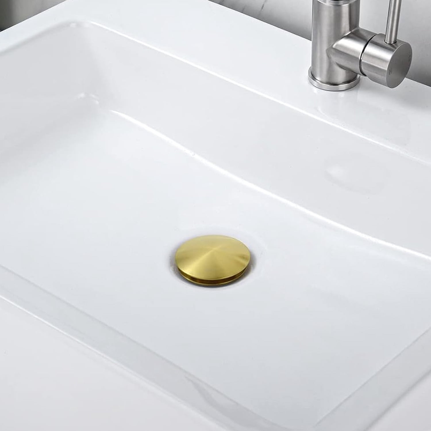Bathroom Sink Drain without Overflow, Vessel Sink Lavatory Vanity Pop Up Drain Stopper, 304 Stainless Steel