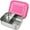 Pink, variant on LunchBots Medium Duo Snack Container - Divided Stainless Steel Food Container - Two Sections for Half Sandwich and a Side - Eco-Friendly - Dishwasher Safe - Stainless Lid - Aqua Dots