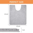 thumbnail image 6 of Hengbo U-Shaped Toilet Rug Toilet Contour Mat 20 x 20 inch Chenille Contour Rug Bathroom Mat Soft Plush Bathroom Shower Bedroom Mat Floor Water Absorbent Soft Rug Light Gray, 6 of 7