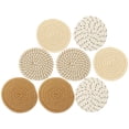 thumbnail image 3 of Minkissy Round Woven Coasters for Home Use Cotton 8Pcs 0.3X4.3In, 3 of 8