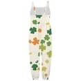 thumbnail image 4 of Tiijoy St. Patrick's Day Overalls for Girls Clover Print Romper Jumpsuit, Sizes 1-6, 4 of 4