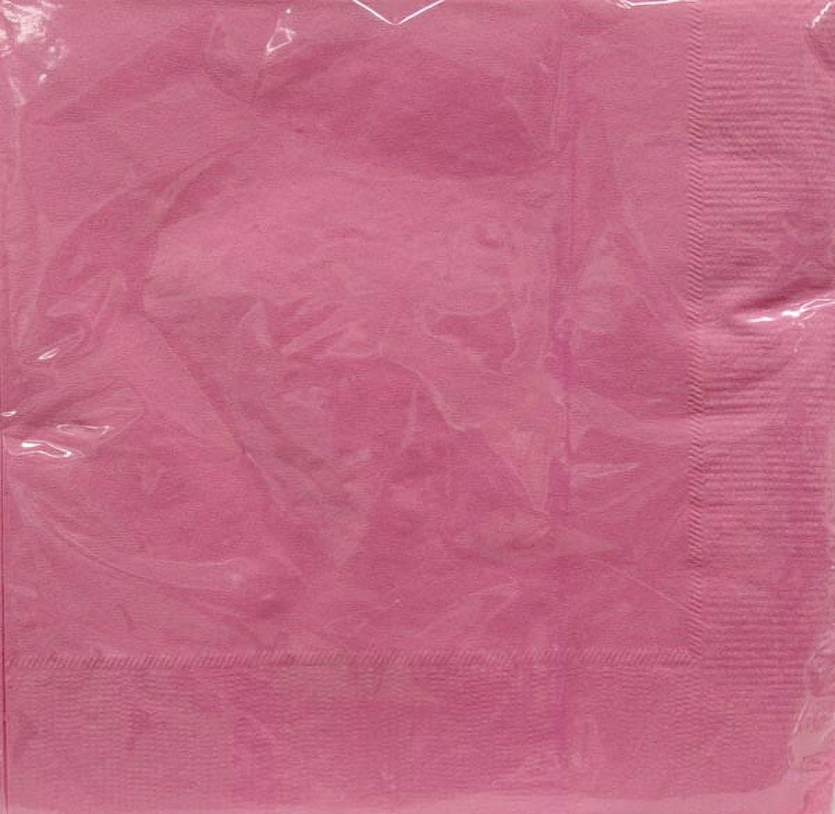 (2 pack) 6.5" x 6.5" Disposable Neon Pink Paper Napkins, 24 Count, by Way To Celebrate