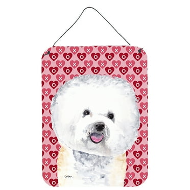 Carolines Treasures SC9278DS1216 Bichon Frise Hearts Love and Valentines Day Portrait Wall or Door Hanging Prints