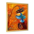 thumbnail image 2 of Designart 'Blue Hummingbird On Orange Sunflower' Traditional Framed Art Print, 2 of 4