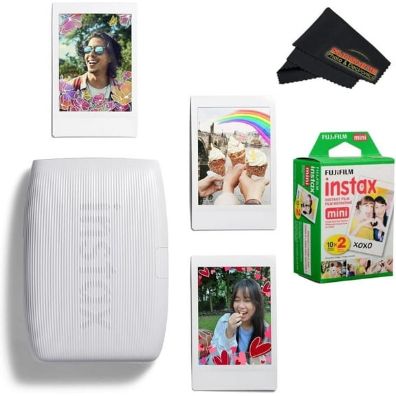 Fujifilm Instax Mini Link 3 Smartphone Printer – Clay white with 20 Film Sheets