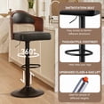 thumbnail image 2 of MOONMISS Swivel Bar Stools Set of 2, Wooden Kitchen Bar Chairs with Back, PU Leather Counter Height Barstools for Kitchen Island,, 2 of 6