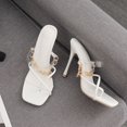 thumbnail image 4 of Clearance VerPetridure Women's Sandals Summer Casual Sexy Metal Chain Square Headgear Toe High Heel Sandals And Sandals, 4 of 4