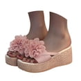 thumbnail image 1 of Dakaela Sandales Espadrilles à Plateforme Compensée pour Femmes, à Enfiler, Bout Ouvert, Talons Hauts, Sandales de Plage d'Été, 1 of 8