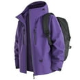 thumbnail image 6 of Duoif Rain Jacket Women Lightweight Windbreaker Jacket with Hood Packable Raincoat with Pockets Jackets for Women Purple S, 6 of 8