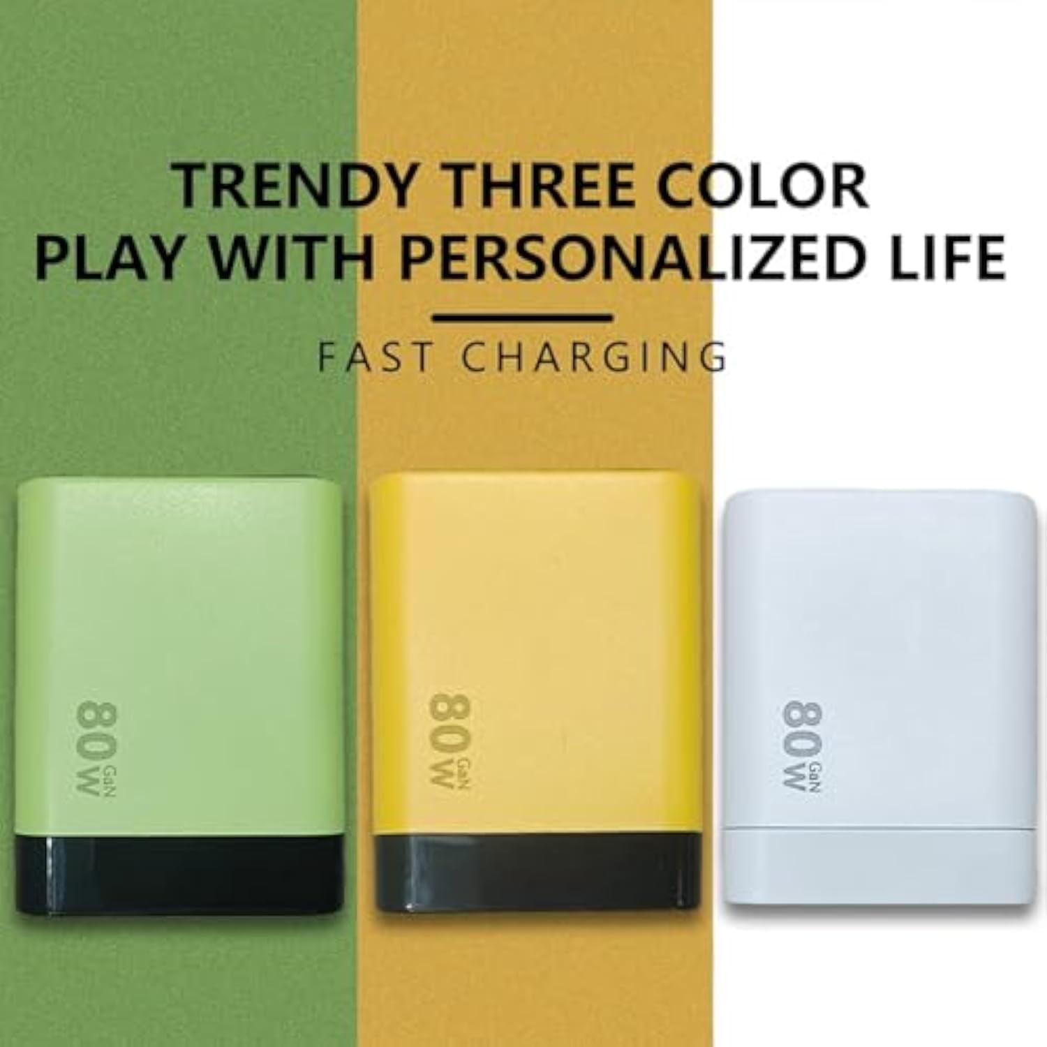Competeend 3 in 1 Charger Retractable 80w Max Fast, Competence 3-in-1 Charger, 80W MAX Fast Charging Module with Type-C Cable and 2 USB Ports