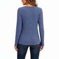 thumbnail image 3 of Women's Long Sleeve Ribbed Knit Tops Crew Neck Lace Crochet Casual Tunic Shirts for Fall Daily Work Wear, 3 of 7