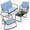 Light Blue, variant on Noelse Patio Furniture Set, 4 Piece Textilene Conversation Set with 2 Rocking Chairs and Coffee Table, Perfect for Lawn, Garden, Poolside, Black