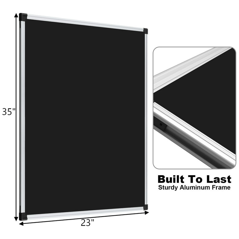 36"x24" Magnetic Chalkboard With Aluminum Frame – Dry Erase Surface For Home, Office, Or Classroom