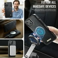 thumbnail image 6 of Feishell Case for For iPhone 13,Detachable 2 in 1 Strong Magnetic Cash Wallet Case with Card Holder,Flip Kickstand RFID Blocking Shockproof Protective Folio PU Leather Cover,Black, 6 of 13