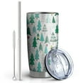 thumbnail image 2 of 20oz Tumblers Green Christmas Tree Pattern Stainless Steel Vacuum Insulated Double Wall Travel Tumbler Cups Mug with Lid and Straw,Cleaning Brush for Cold & Hot Drinks, 2 of 7