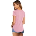 thumbnail image 2 of Starybirds Womens Tee Shirts Short Sleeve Comfy Tee Summer Tops Pink XL, 2 of 4
