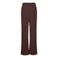 thumbnail image 5 of Womens Casual Pants Casual Loose Wide Leg Trousers Elastic Waist Pure Color Linen Blend Straight Pants, 5 of 6