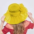 thumbnail image 6 of Women's Organza Flower Brim Derby Hat Church Dress Hat Bridal Shower Sun Hat, 6 of 8