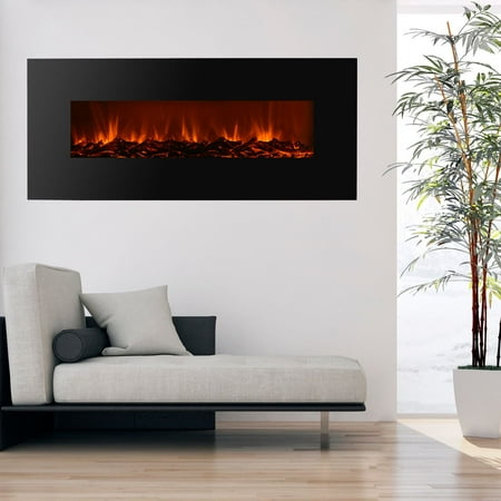 Ktaxon Electric Fireplace Black 50" Wall Mount Heater flame W/ Adjustable Heating New - Walmart.com Buy Ktaxon Electric Fireplace Black 50" Wall Mount Heater flame W/ Adjustable Heating New at Walmart.com