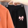 thumbnail image 5 of TOWED22 Infant Kid Girl 2pcs Fall Winter Clothing Set Long Sleeve Round Neck Tee and High Waist Pants Cute Print Outfits Clothes(Orange,5-6 Y), 5 of 5