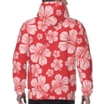 thumbnail image 7 of Fotbe Men's Hoodie with Red Hibiscus Flower Pattern - Kangaroo Pocket Pullover Hooded Sweatshirt, Perfect for Daily Wear, Travel, and Home-Large, 7 of 7