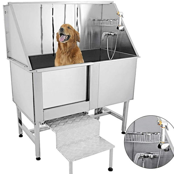 VEVOR 50" Pet Grooming Tub Dog Cat Bath Tub Professional Wash Shower