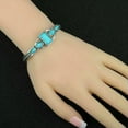 thumbnail image 4 of EOEMY Turquoise Women Tibetan 925 Silver Open Bangle Cuff Bracelet Wedding Jewelry-1, 4 of 4