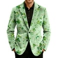thumbnail image 4 of Nokdvo Men's Valentines Day Dress Blazer Corduroy Lapel Jackets Heart Print Two Button Dress Blazer with Pockets Slim Fit Lightweight Valentines Day Heart Coat,Deep Green 3XL, 4 of 6