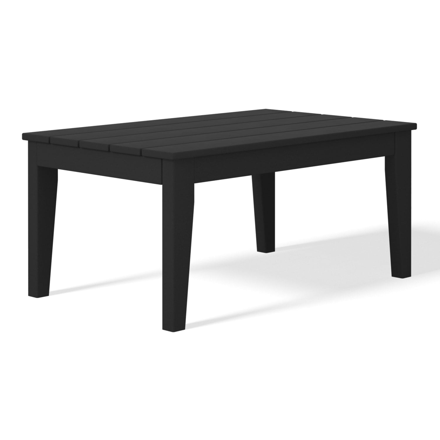 WestinTrends Malibu Low Outdoor HDPE Patio Rectangle Coffee Table, Black